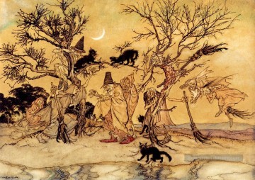 the bullfight Tableau Peinture - The Witches Sabbath illustrateur Arthur Rackham